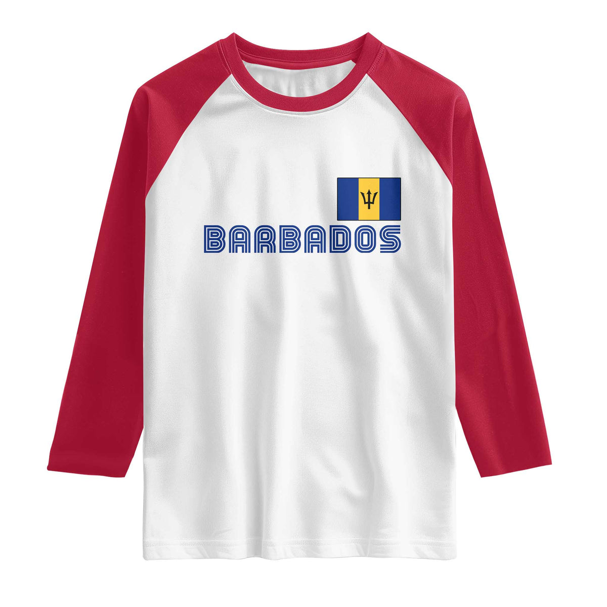 Retro Barbados Raglan Shirt Vintage Barbadian Souvenir Caribbean Island Pride Heritage Gift TS10 White Red Print Your Wear