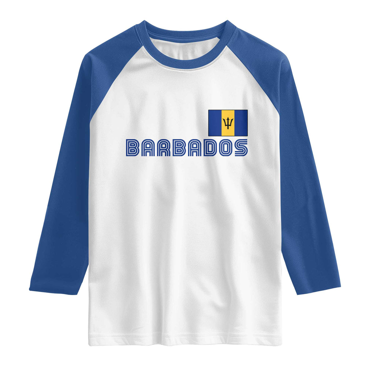 Retro Barbados Raglan Shirt Vintage Barbadian Souvenir Caribbean Island Pride Heritage Gift TS10 White Royal Print Your Wear