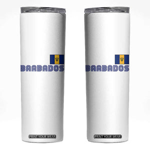 Retro Barbados Skinny Tumbler Vintage Barbadian Souvenir Caribbean Island Pride Heritage Gift TS10 White Print Your Wear