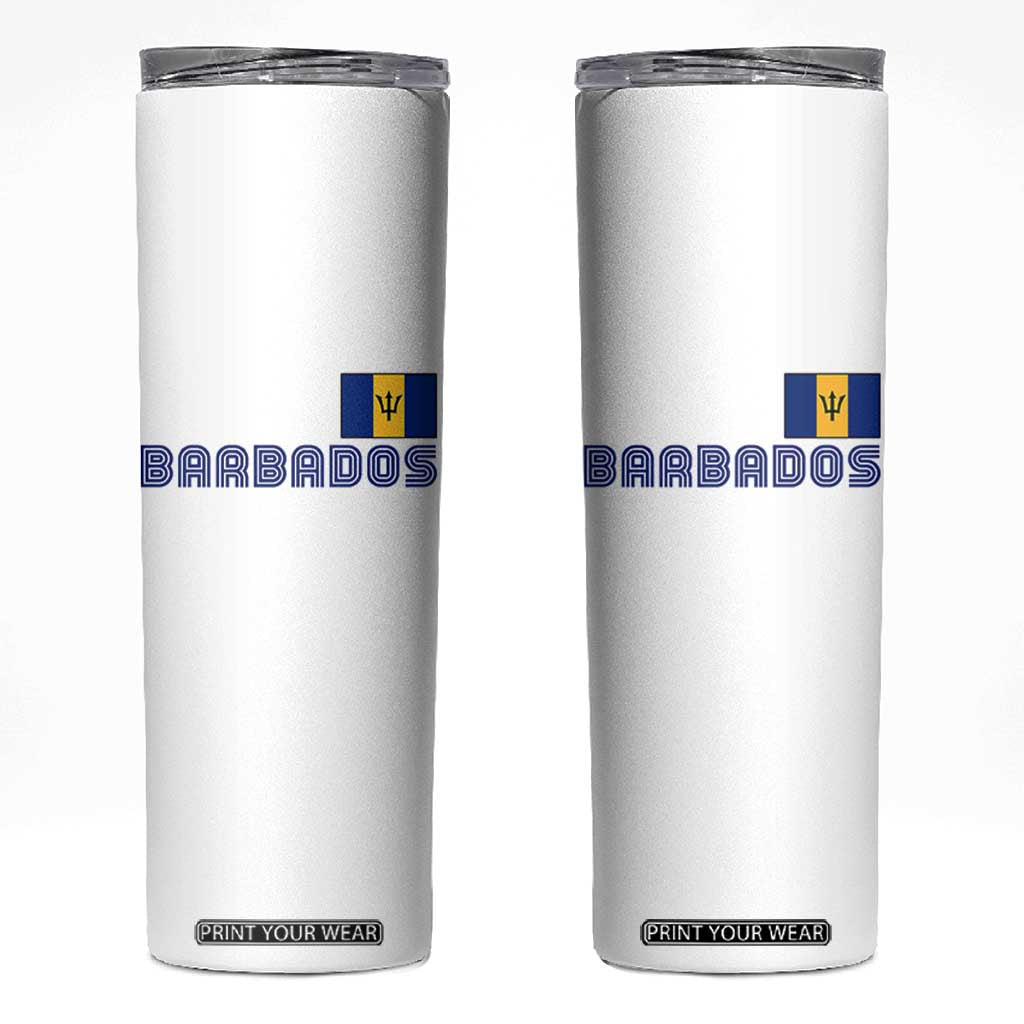 Retro Barbados Skinny Tumbler Vintage Barbadian Souvenir Caribbean Island Pride Heritage Gift TS10 White Print Your Wear