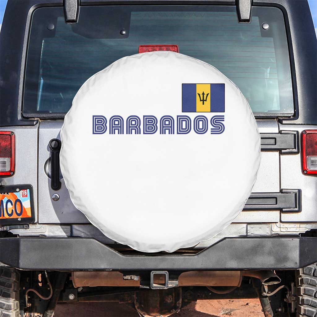 Retro Barbados Spare Tire Cover Vintage Barbadian Souvenir Caribbean Island Pride Heritage Gift TS10 No hole White Print Your Wear