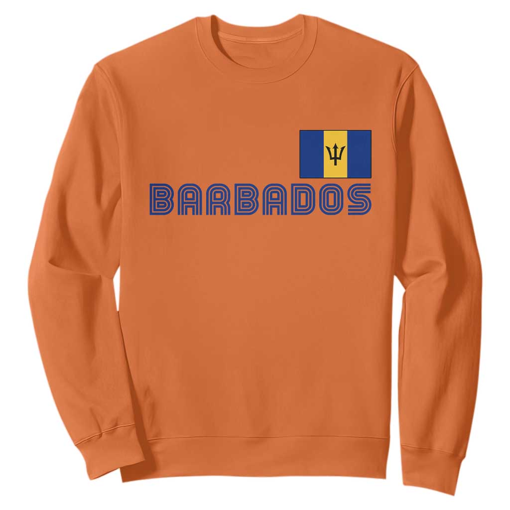 Retro Barbados Sweatshirt Vintage Barbadian Souvenir Caribbean Island Pride Heritage Gift TS10 S Orange Print Your Wear