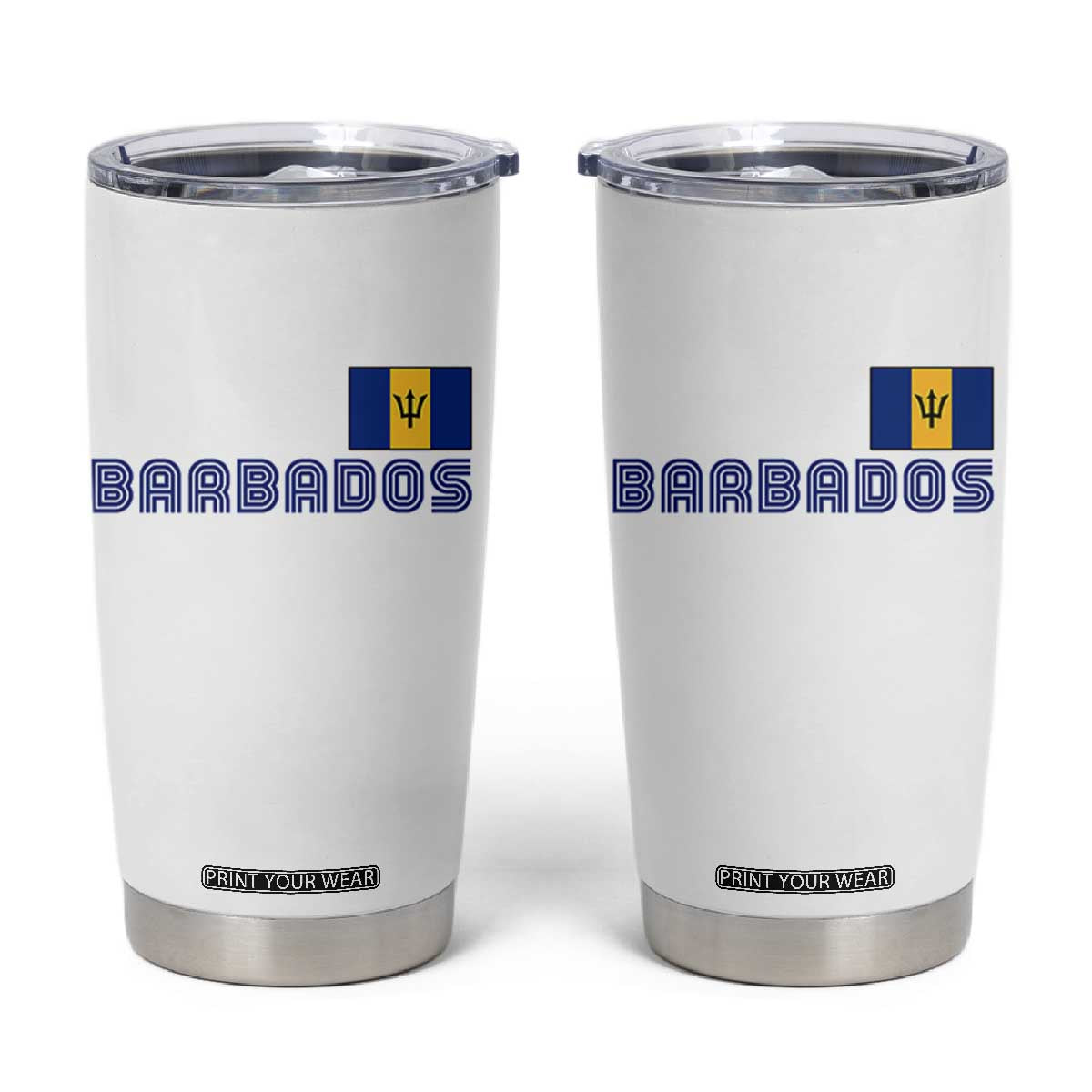 Retro Barbados Tumbler Cup Vintage Barbadian Souvenir Caribbean Island Pride Heritage Gift TS10 White Print Your Wear