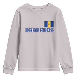 Retro Barbados Youth Sweatshirt Vintage Barbadian Souvenir Caribbean Island Pride Heritage Gift TS10 Ice Gray Print Your Wear