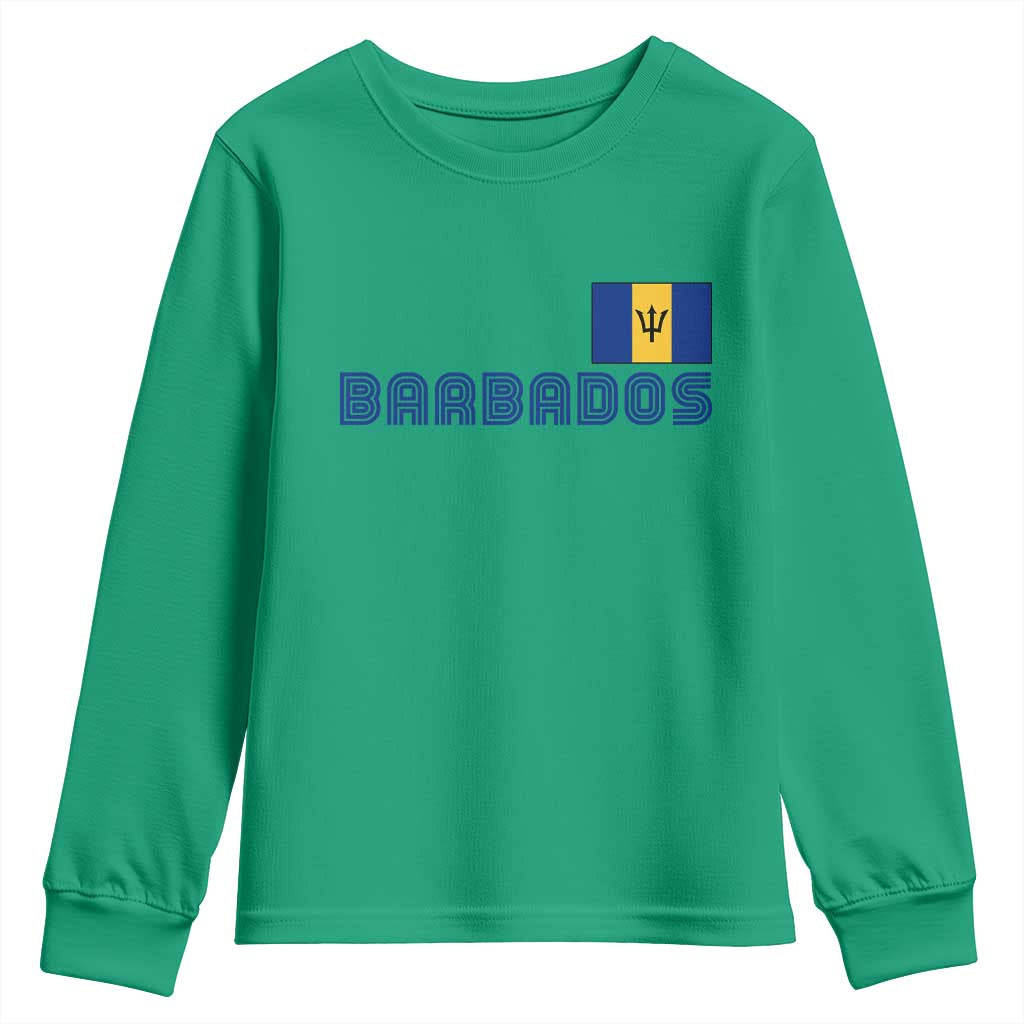 Retro Barbados Youth Sweatshirt Vintage Barbadian Souvenir Caribbean Island Pride Heritage Gift TS10 Irish Green Print Your Wear