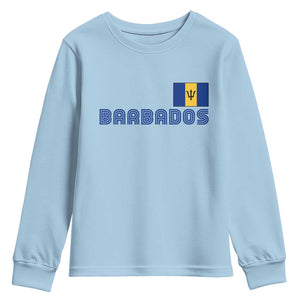 Retro Barbados Youth Sweatshirt Vintage Barbadian Souvenir Caribbean Island Pride Heritage Gift TS10 Light Blue Print Your Wear
