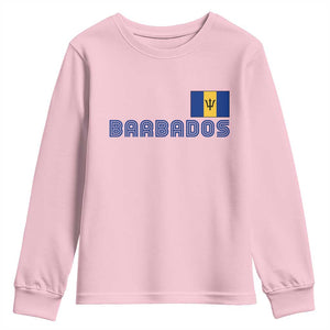 Retro Barbados Youth Sweatshirt Vintage Barbadian Souvenir Caribbean Island Pride Heritage Gift TS10 Light Pink Print Your Wear