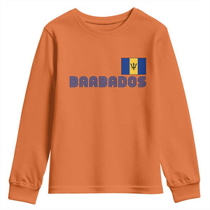 Retro Barbados Youth Sweatshirt Vintage Barbadian Souvenir Caribbean Island Pride Heritage Gift TS10 Orange Print Your Wear