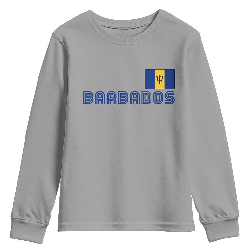 Retro Barbados Youth Sweatshirt Vintage Barbadian Souvenir Caribbean Island Pride Heritage Gift TS10 Sport Gray Print Your Wear