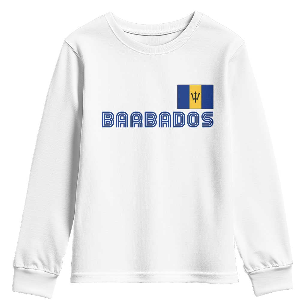 Retro Barbados Youth Sweatshirt Vintage Barbadian Souvenir Caribbean Island Pride Heritage Gift TS10 White Print Your Wear