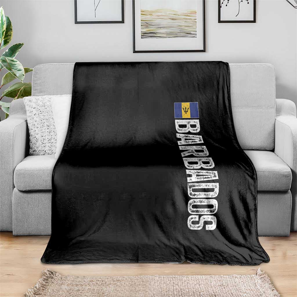 Barbados Flag Throw Blanket Distressed Vertical Typography Caribbean Island Pride Heritage Gift TS10 Print Your Wear