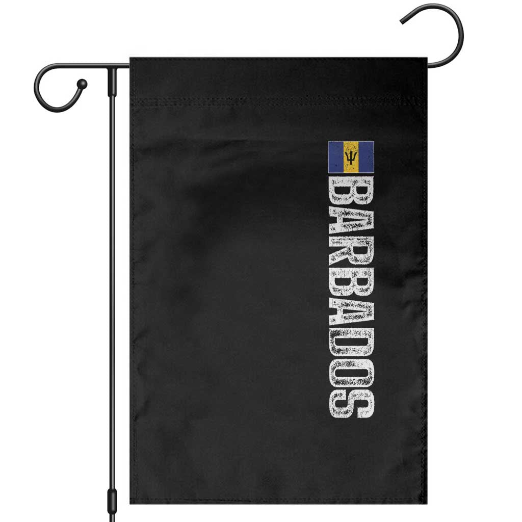 Barbados Flag Garden Flag Distressed Vertical Typography Caribbean Island Pride Heritage Gift TS10 Black Print Your Wear