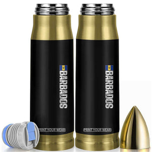 Barbados Flag Bullet Tumbler Distressed Vertical Typography Caribbean Island Pride Heritage Gift TS10 Black Print Your Wear