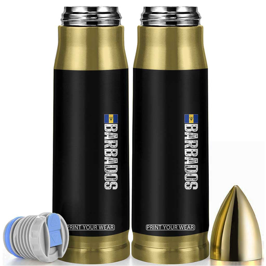 Barbados Flag Bullet Tumbler Distressed Vertical Typography Caribbean Island Pride Heritage Gift TS10 Black Print Your Wear