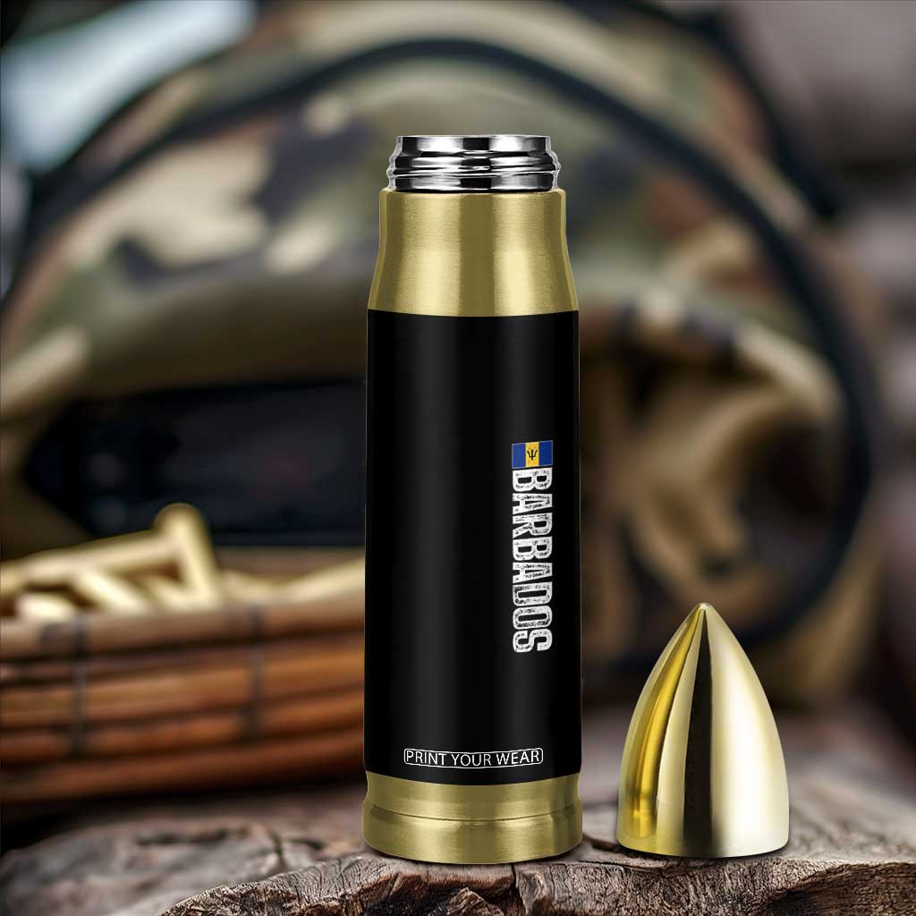 Barbados Flag Bullet Tumbler Distressed Vertical Typography Caribbean Island Pride Heritage Gift TS10 Print Your Wear