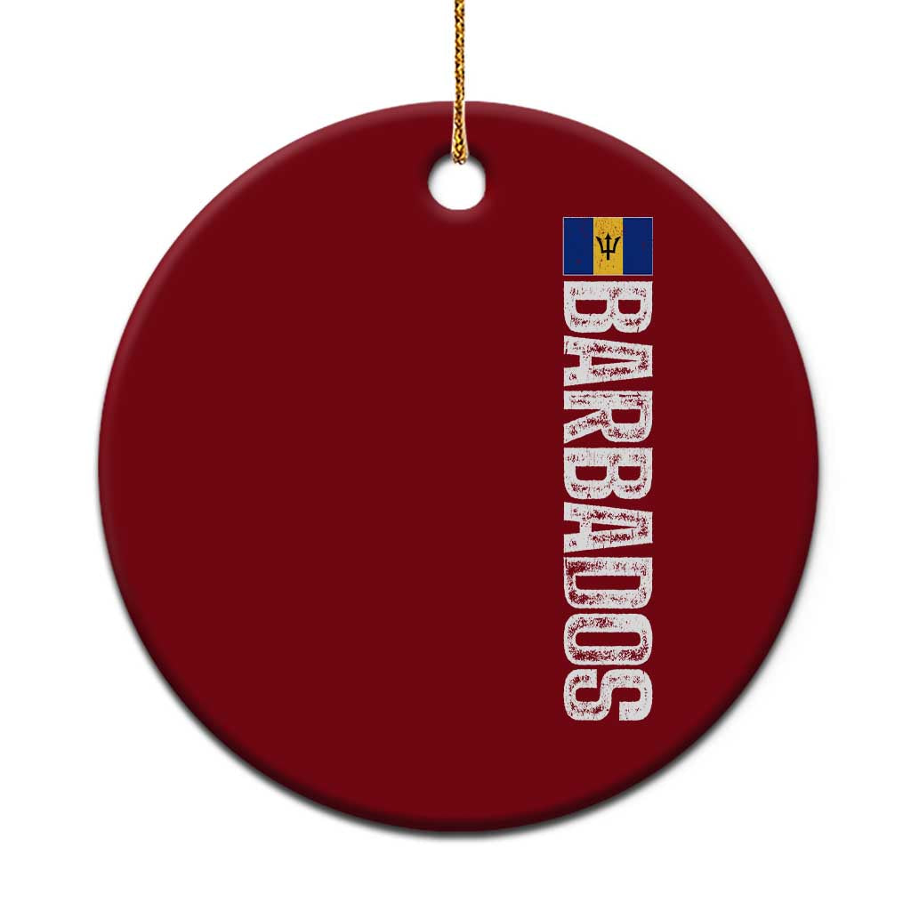 Barbados Flag Ceramic Ornament Distressed Vertical Typography Caribbean Island Pride Heritage Gift TS10 1pc Red Print Your Wear