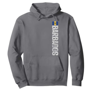 Barbados Flag Hoodie Distressed Vertical Typography Caribbean Island Pride Heritage Gift TS10 Charcoal Print Your Wear