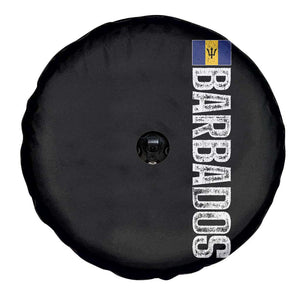 Barbados Flag Spare Tire Cover Distressed Vertical Typography Caribbean Island Pride Heritage Gift TS10 Print Your Wear