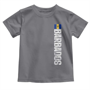Barbados Flag Toddler T Shirt Distressed Vertical Typography Caribbean Island Pride Heritage Gift TS10 Charcoal Print Your Wear