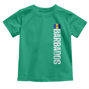 Barbados Flag Toddler T Shirt Distressed Vertical Typography Caribbean Island Pride Heritage Gift TS10 Irish Green Print Your Wear