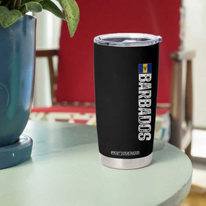 Barbados Flag Tumbler Cup Distressed Vertical Typography Caribbean Island Pride Heritage Gift TS10 Print Your Wear