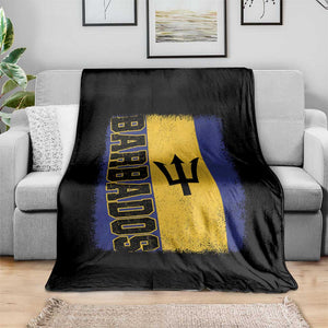Vintage Barbados Flag Throw Blanket Distressed Patriotic Caribbean Island Barbadian Pride Heritage Gift TS10 Print Your Wear