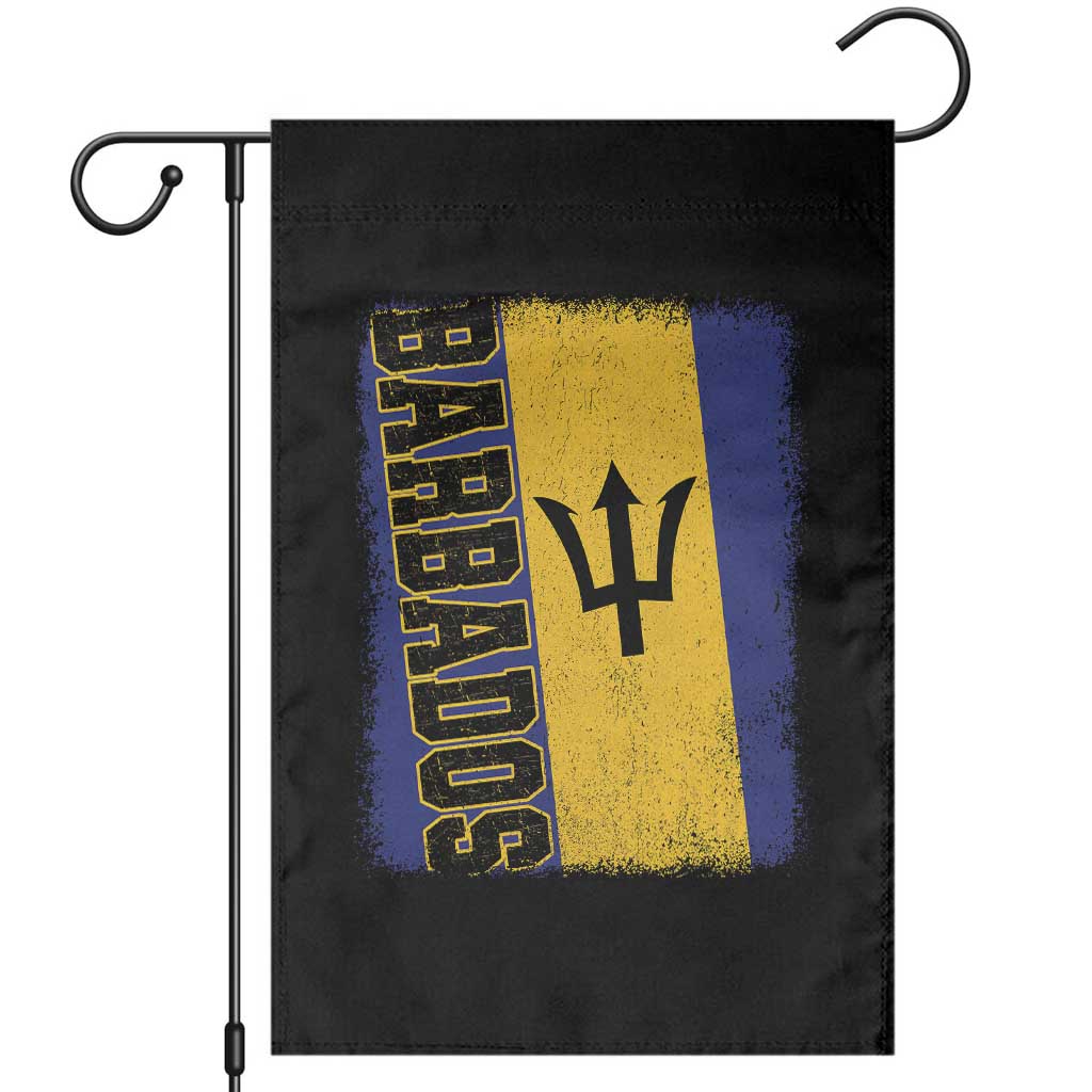 Vintage Barbados Flag Garden Flag Distressed Patriotic Caribbean Island Barbadian Pride Heritage Gift TS10 Black Print Your Wear