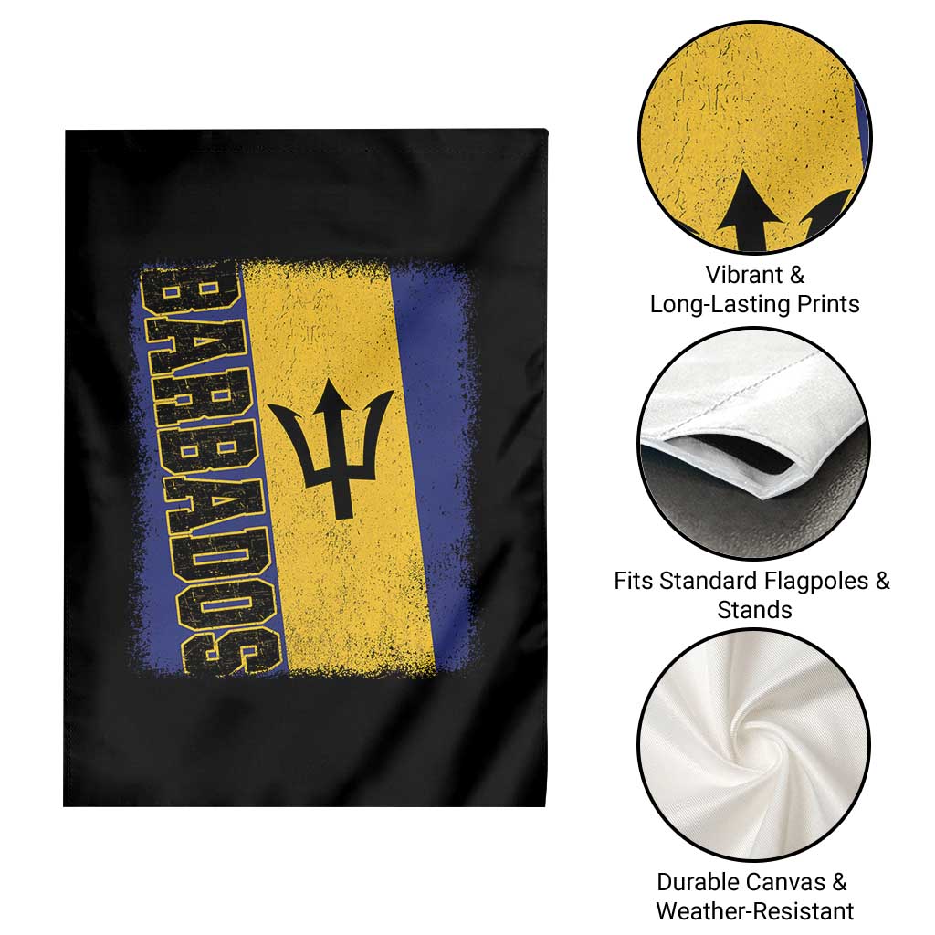 Vintage Barbados Flag Garden Flag Distressed Patriotic Caribbean Island Barbadian Pride Heritage Gift TS10 Print Your Wear