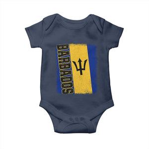 Vintage Barbados Flag Baby Onesie Distressed Patriotic Caribbean Island Barbadian Pride Heritage Gift TS10 Navy Print Your Wear