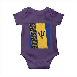 Vintage Barbados Flag Baby Onesie Distressed Patriotic Caribbean Island Barbadian Pride Heritage Gift TS10 Purple Print Your Wear