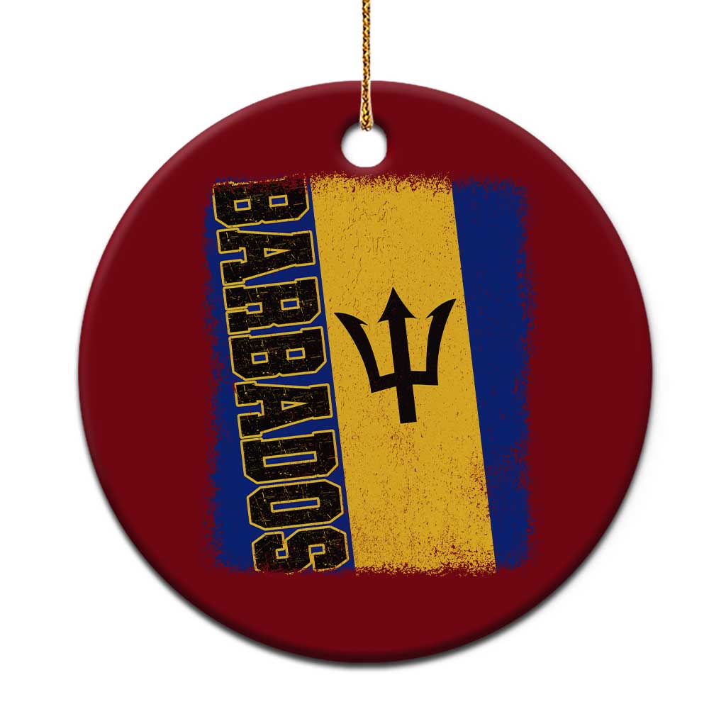 Vintage Barbados Flag Ceramic Ornament Distressed Patriotic Caribbean Island Barbadian Pride Heritage Gift TS10 1pc Red Print Your Wear