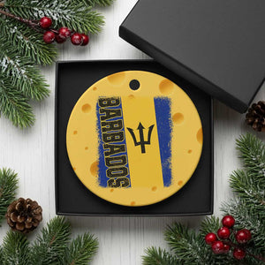 Vintage Barbados Flag Ceramic Ornament Distressed Patriotic Caribbean Island Barbadian Pride Heritage Gift TS10 1pc Yellow Cheese Print Your Wear
