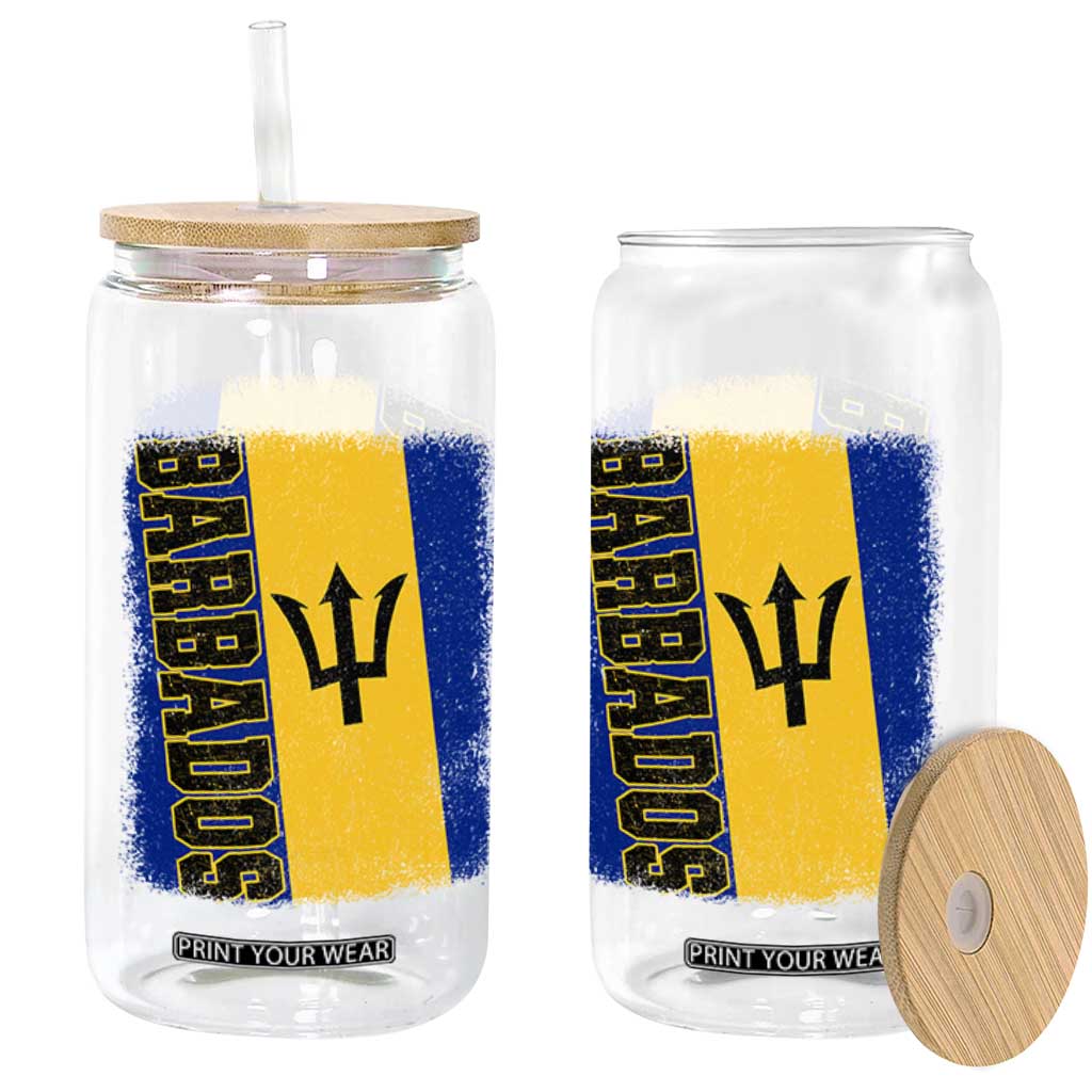 Vintage Barbados Flag Glass Can Distressed Patriotic Caribbean Island Barbadian Pride Heritage Gift TS10 Print Your Wear