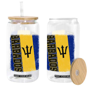 Vintage Barbados Flag Glass Can Distressed Patriotic Caribbean Island Barbadian Pride Heritage Gift TS10 Print Your Wear