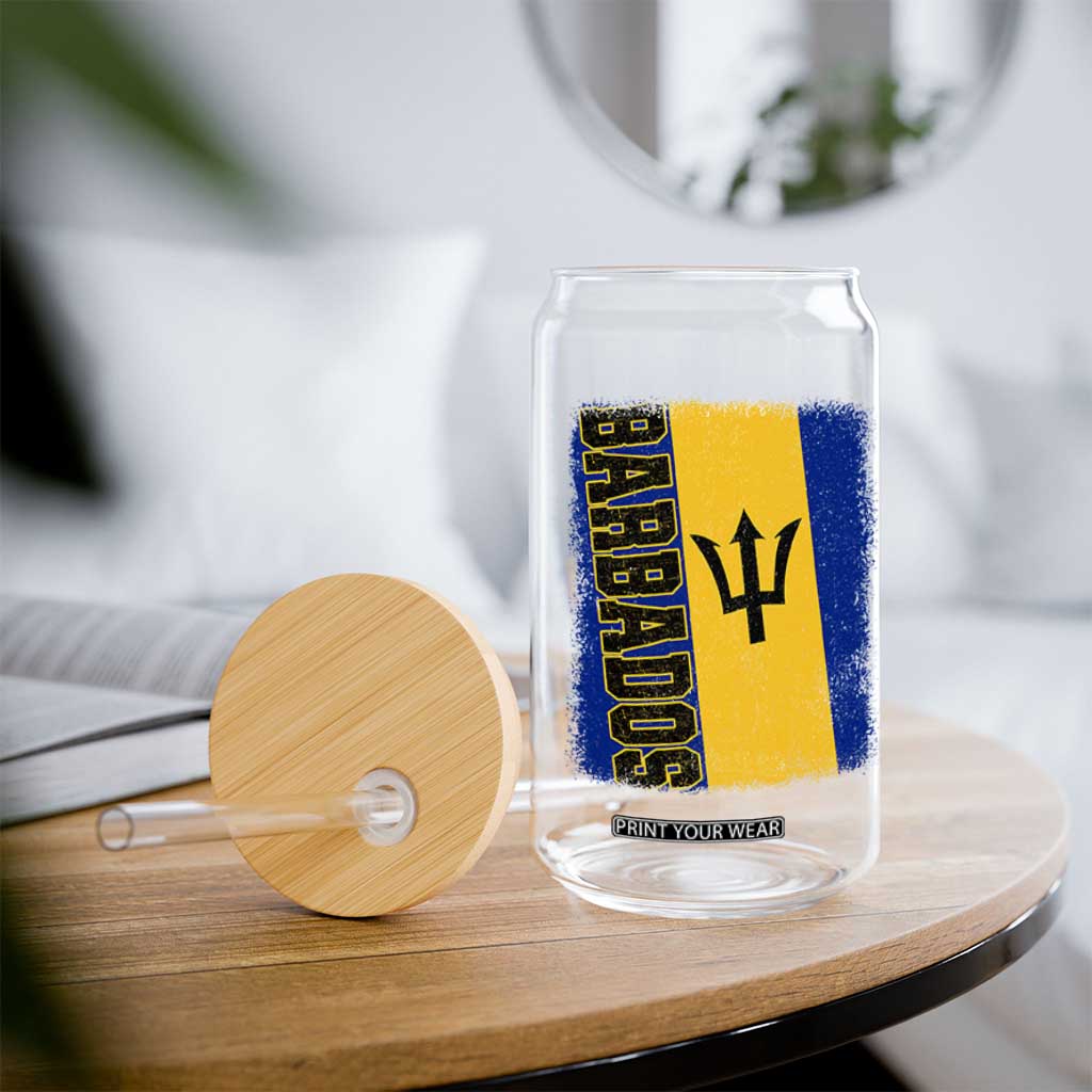 Vintage Barbados Flag Glass Can Distressed Patriotic Caribbean Island Barbadian Pride Heritage Gift TS10 Print Your Wear