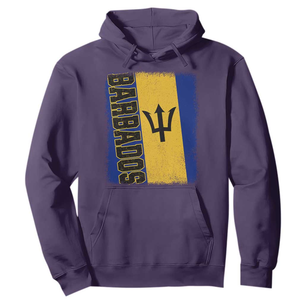 Vintage Barbados Flag Hoodie Distressed Patriotic Caribbean Island Barbadian Pride Heritage Gift TS10 S Purple Print Your Wear
