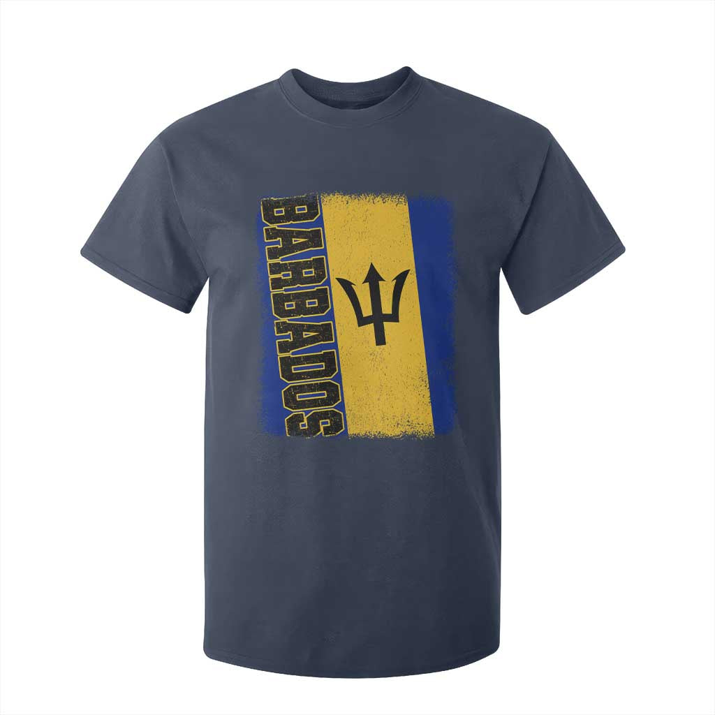 Vintage Barbados Flag T Shirt For Kid Distressed Patriotic Caribbean Island Barbadian Pride Heritage Gift TS10 Navy Print Your Wear