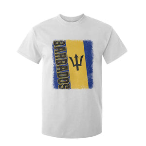 Vintage Barbados Flag T Shirt For Kid Distressed Patriotic Caribbean Island Barbadian Pride Heritage Gift TS10 White Print Your Wear