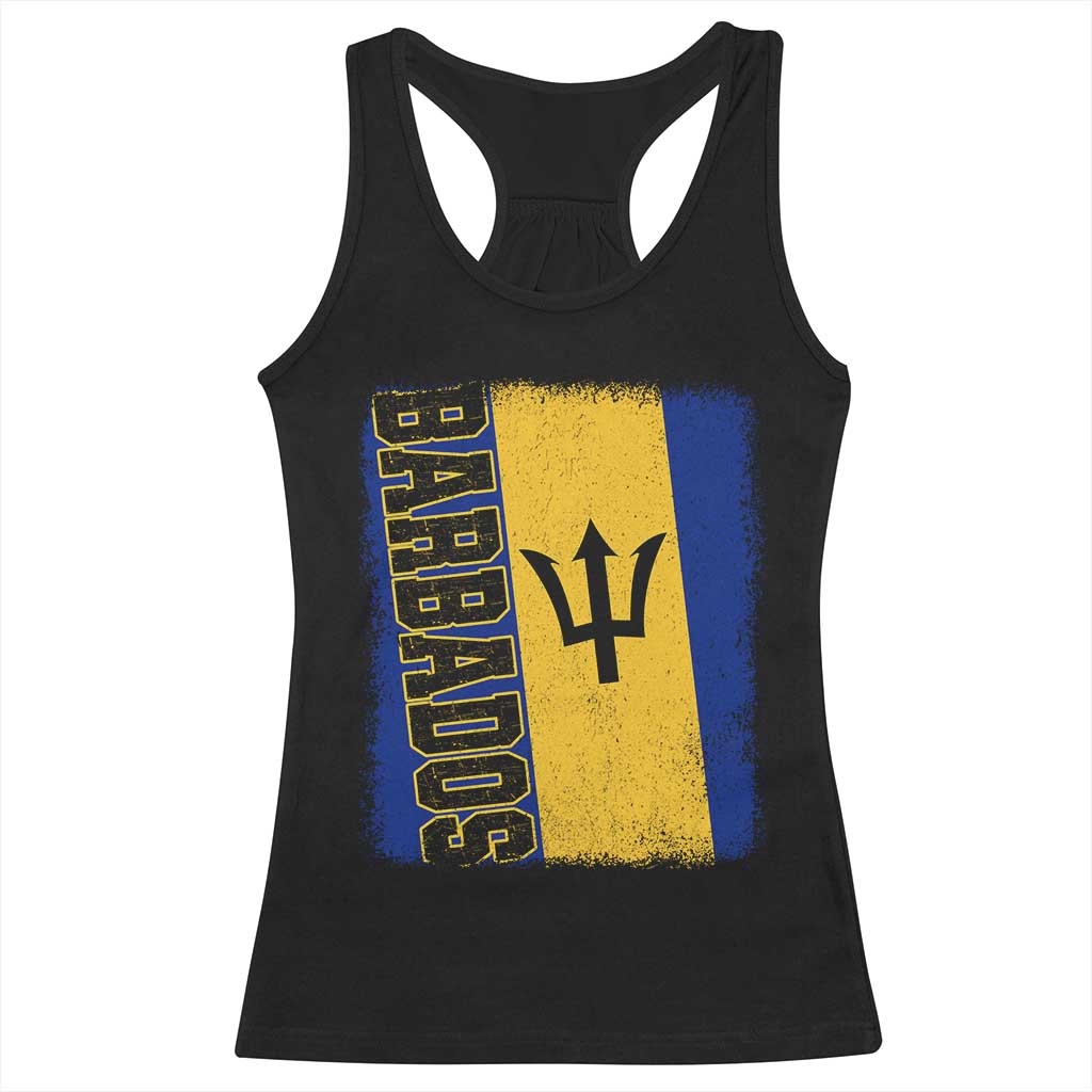 Vintage Barbados Flag Racerback Tank Top Distressed Patriotic Caribbean Island Barbadian Pride Heritage Gift TS10 Black Print Your Wear