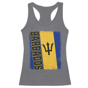 Vintage Barbados Flag Racerback Tank Top Distressed Patriotic Caribbean Island Barbadian Pride Heritage Gift TS10 Charcoal Print Your Wear
