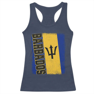 Vintage Barbados Flag Racerback Tank Top Distressed Patriotic Caribbean Island Barbadian Pride Heritage Gift TS10 Navy Print Your Wear