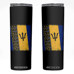 Vintage Barbados Flag Skinny Tumbler Distressed Patriotic Caribbean Island Barbadian Pride Heritage Gift TS10 Black Print Your Wear