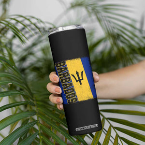 Vintage Barbados Flag Skinny Tumbler Distressed Patriotic Caribbean Island Barbadian Pride Heritage Gift TS10 Print Your Wear