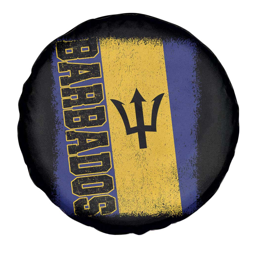 Vintage Barbados Flag Spare Tire Cover Distressed Patriotic Caribbean Island Barbadian Pride Heritage Gift TS10 Print Your Wear