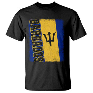 Vintage Barbados Flag T Shirt Distressed Patriotic Caribbean Island Barbadian Pride Heritage Gift TS10 Black Print Your Wear