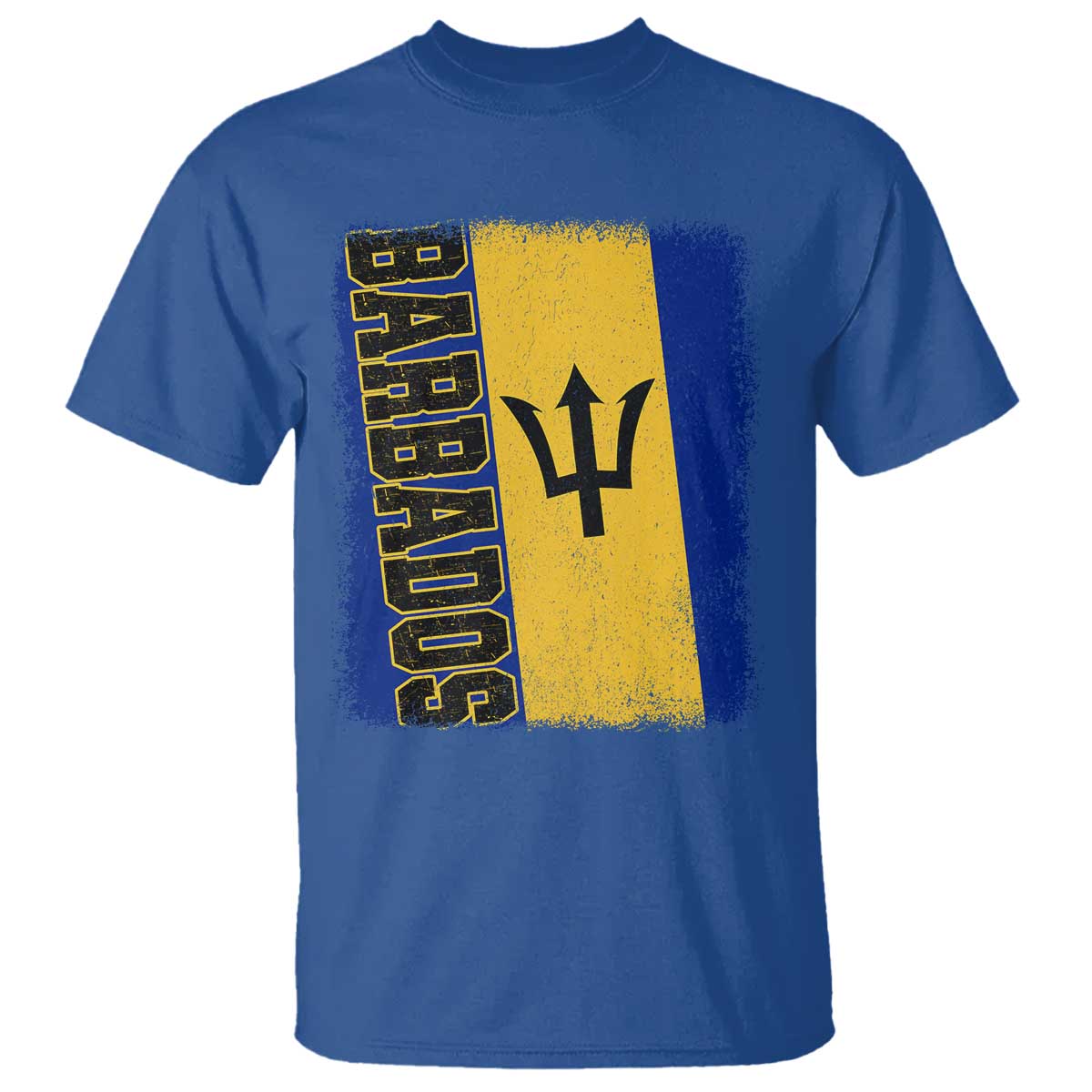 Vintage Barbados Flag T Shirt Distressed Patriotic Caribbean Island Barbadian Pride Heritage Gift TS10 Royal Blue Print Your Wear
