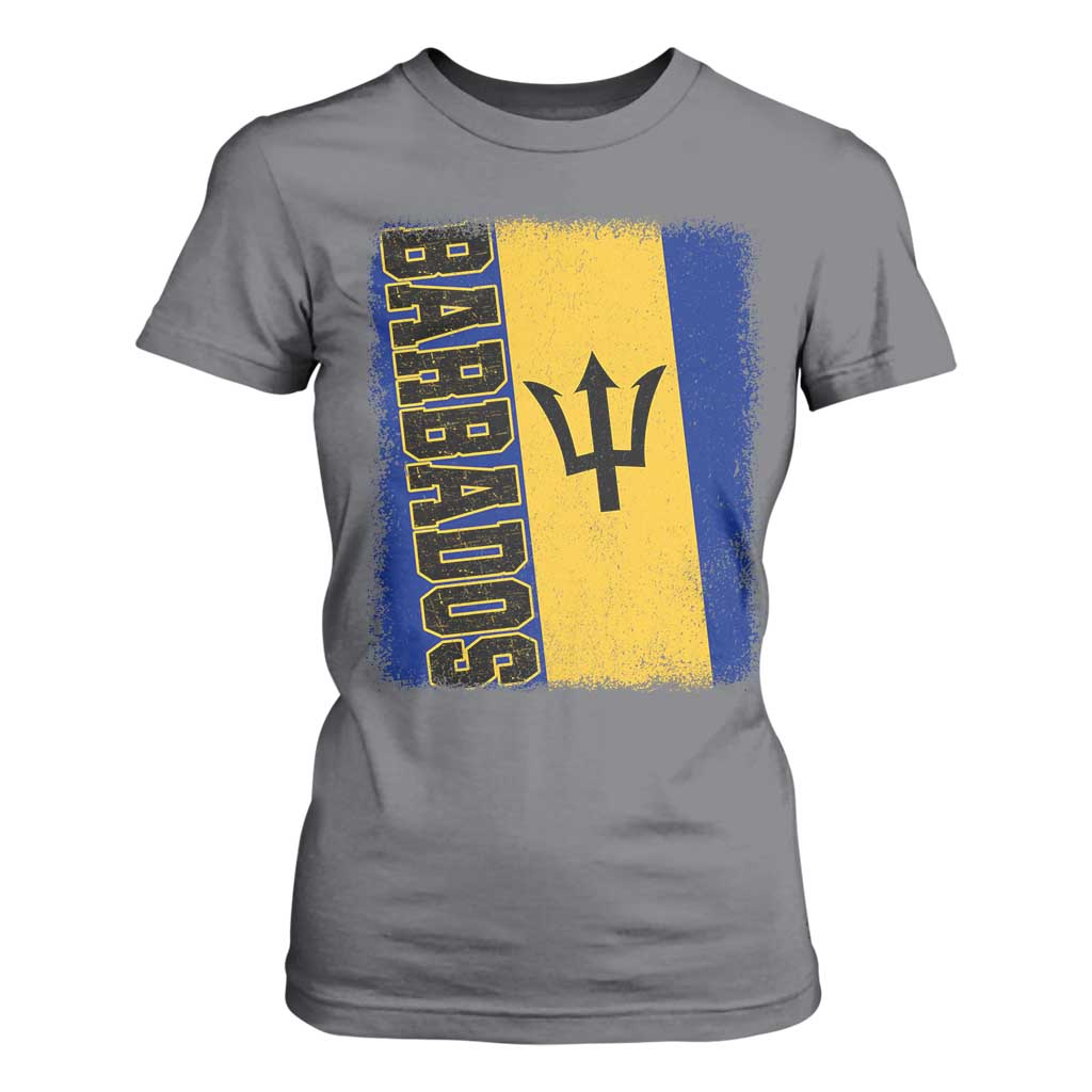 Vintage Barbados Flag T Shirt For Women Distressed Patriotic Caribbean Island Barbadian Pride Heritage Gift TS10 Charcoal Print Your Wear