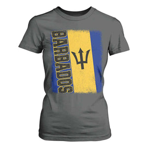Vintage Barbados Flag T Shirt For Women Distressed Patriotic Caribbean Island Barbadian Pride Heritage Gift TS10 Dark Heather Print Your Wear