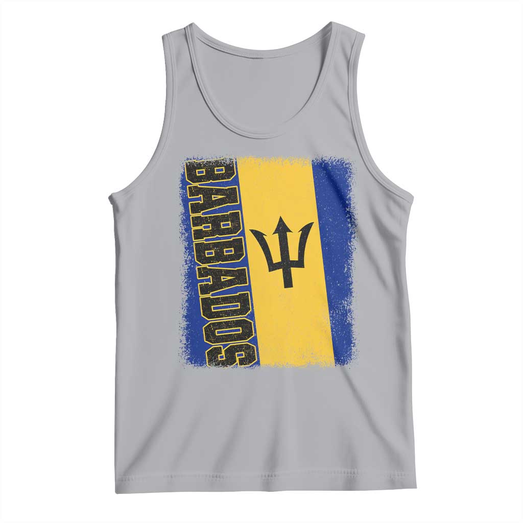 Vintage Barbados Flag Tank Top Distressed Patriotic Caribbean Island Barbadian Pride Heritage Gift TS10 Athletic Heather Print Your Wear