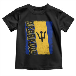 Vintage Barbados Flag Toddler T Shirt Distressed Patriotic Caribbean Island Barbadian Pride Heritage Gift TS10 Black Print Your Wear
